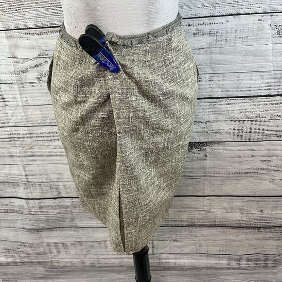 Ann Taylor Skirt sz 4 Silver Sparkle Tweed Straight Pencil Knee Cocktail Wedding - Picture 8 of 9